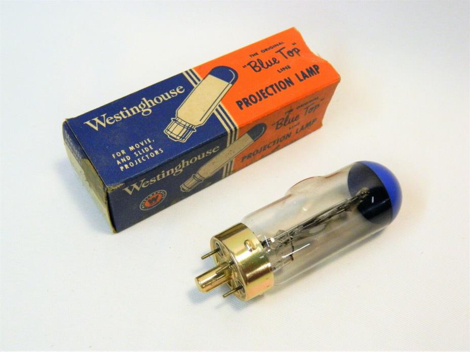 VINTAGE WESTINGHOUSE BLUE TOP PROJECTION LAMP CZA 4-PIN BASE DOWN 500W T10 C13D!