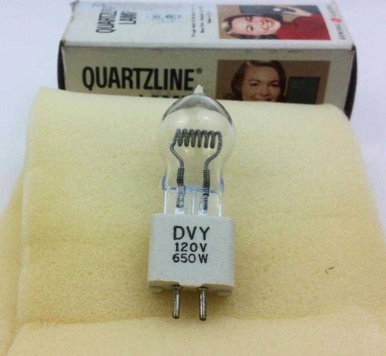 General Electric GE DVY Quartzine Projector Lamp Bulb 120V 650W New Old Stock