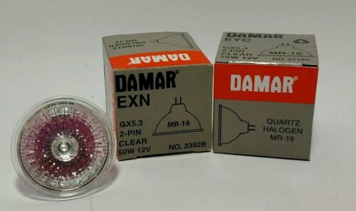 (2) Damar Halogen MR16 GX5.3  Bulb 12V  75W,  2 pin