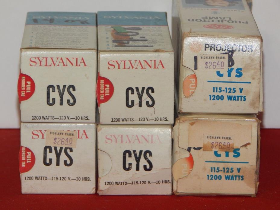 LOT OF 6 CYS PROJECTOR LAMP BULB 115 - 125V 1200 WATTS NEW OLD STOCK