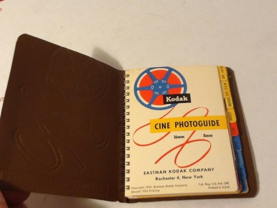 1952 KODAK CINE PHOTOGUIDE FOR 16mm and 8mm Photography Movies GUIDE SPIN CHARTS