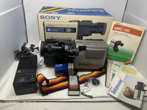 Vintage Sony BMC-110 Betamovie Camera AC-M110 Power Adaptor NP11 Battery