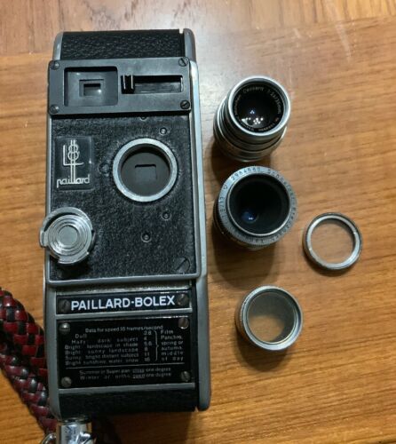 Vintage BOLEX PAILLARD L8 8mm Movie Camera Schneider 1:1.9/13 Cassarit 1:2.8/36