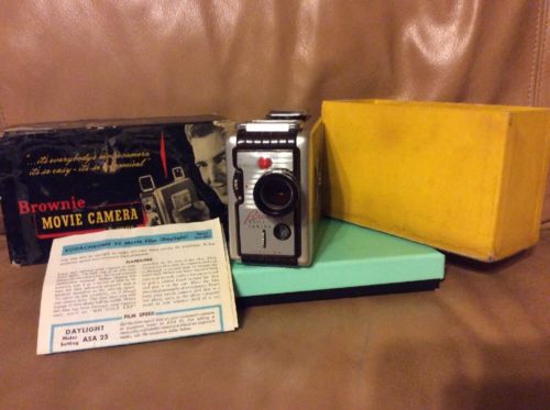 Vintage Kodak Brownie Movie Camera No. 82 f/2.7 Lens Original Box -- Untested