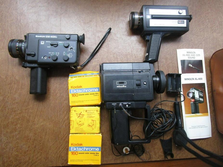 Minolta XL-440 Sound Super 8 Movie Camera  + film ++ bonus cameras