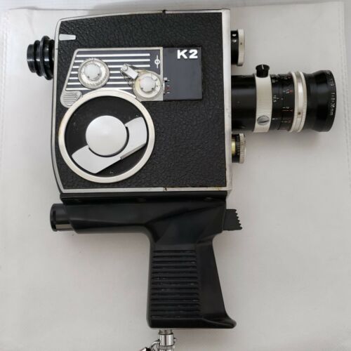 Bolex Paillard K2 8mm Camera With Case and Kern Vario-Switar Lens f=8 - 36mm