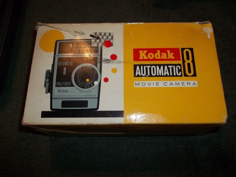 Vintage 1960's Kodak  Automatic 8 Movie Camera w/ Orig Box WORKS