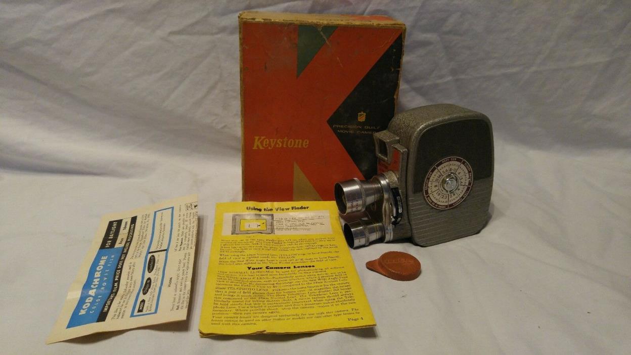 Antique Keystone K-27 Precision Movie Camera 8mm Triple Turret