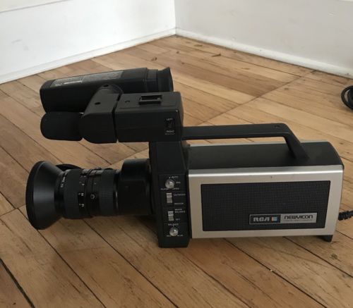 Vintage 1980's RCA NewVicon Color Video Camera Model CC011 Hard Case and Cords