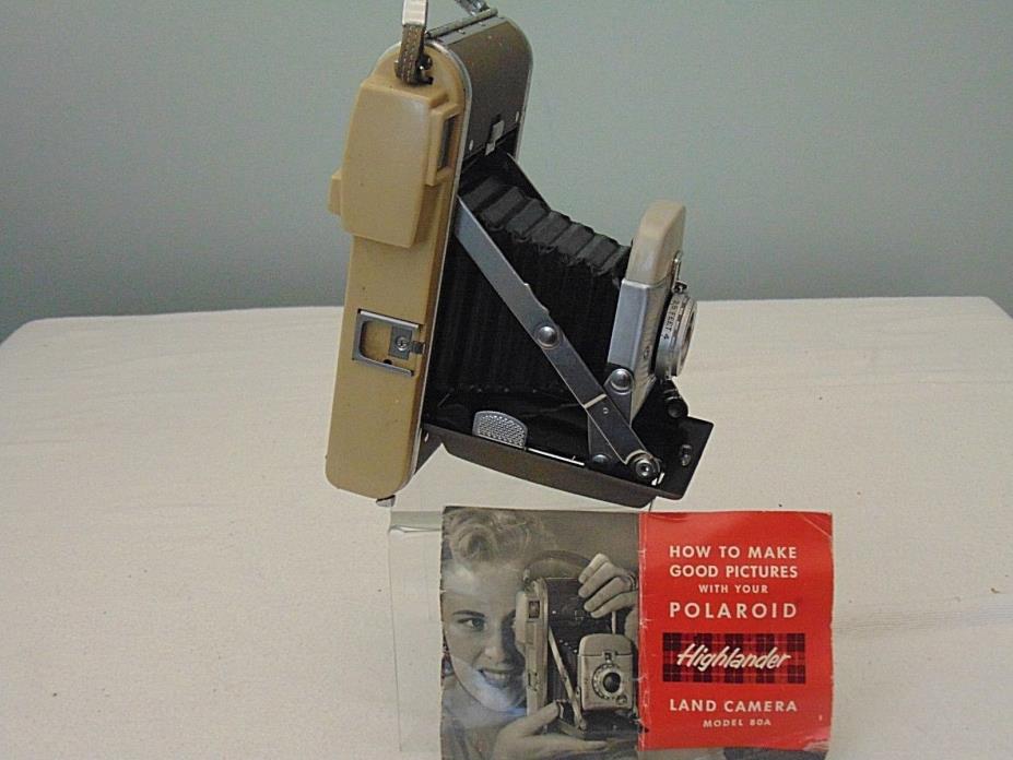 Vintage POLAROID Land Camera Highlander Model 80A ,W/Manual  *A43