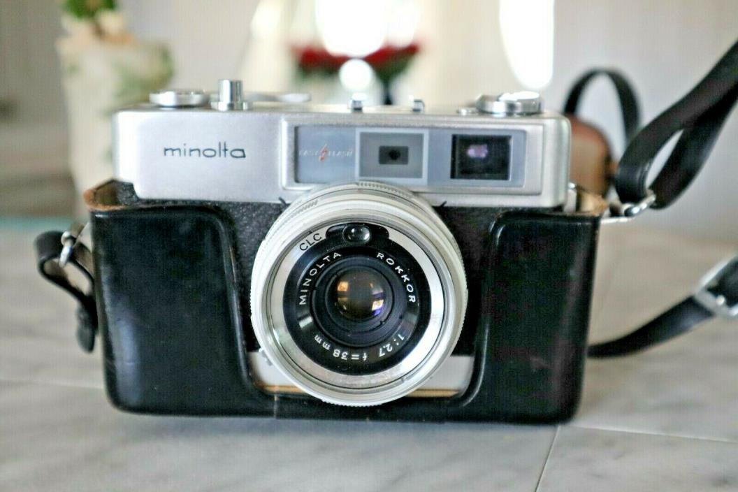 MINOLTA AL-F Camera with ROKKOR Lens 1:2.7 f=38mm In Carrying Bag Case (Japan)