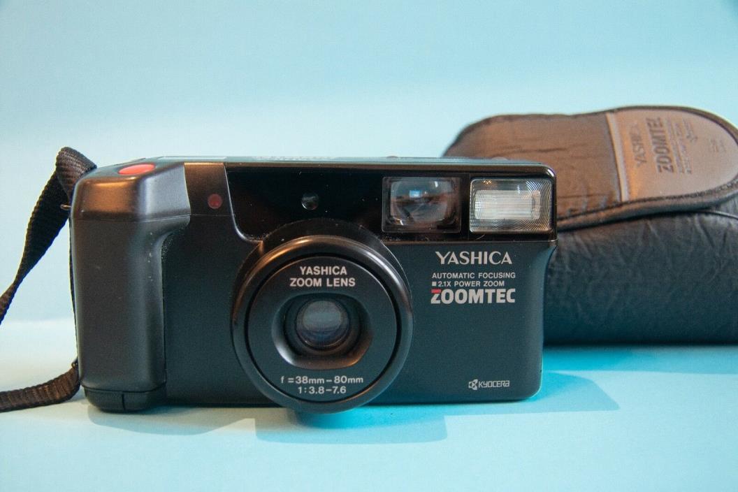 Yashica Zoomtec Point & Shoot 35mm Film Camera Great Working Condition! + Case!