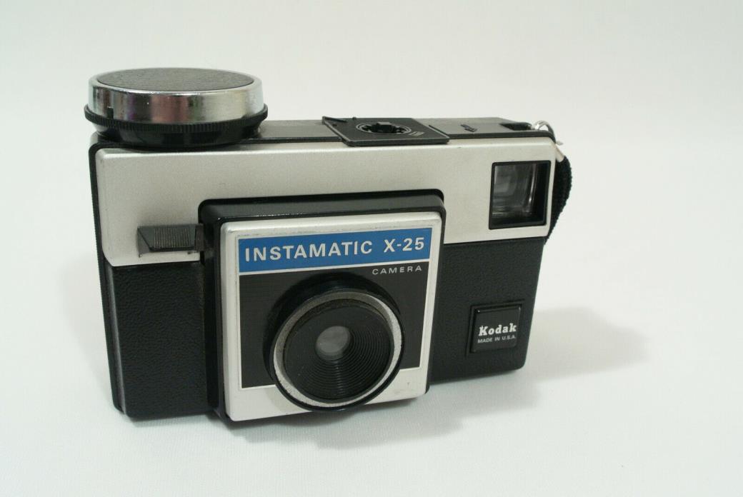 Vtg Kodak Instamatic X-25 Camera Blue Black