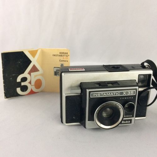 Vintage Kodak Instamatic X-35 Film Camera With Manual 1970s Viewfinder USA