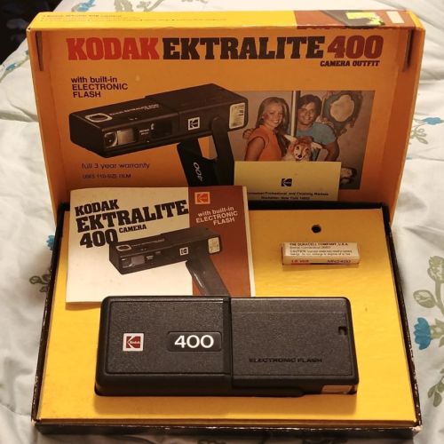 Vintage Camera Kodak Ektralite 400 Electronic Flash Original Box manual AJ40R