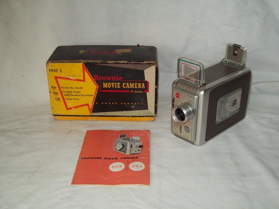 Vintage ~ KODAK ~ Brownie Movie Camera ~ Comes With The Original Box & Manual