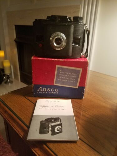 VINTAGE 1950s ANSCO JN 168 CLIPPER CAMERA WITH Instructions and Original Box