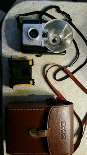 Vintage Brownie Starflash camera and case