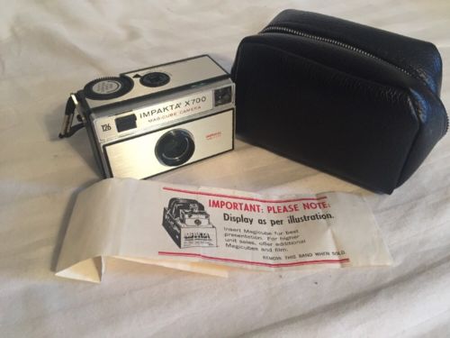 IMPAKTA X700 vintage camera photo picture Lot. Original Case. Advertising Band.