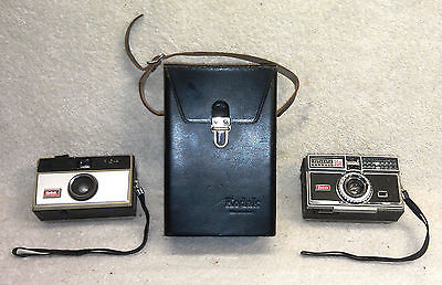 Mint Vintage Kodak Hard Case w/ 2 Instamatic Cameras