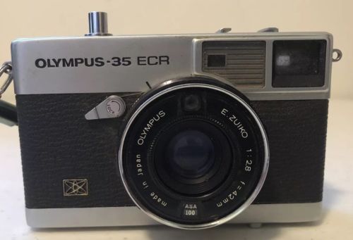 Vtg Olympus 35 ECR Rangefinder Film Camera E.Zuiko 42mm f/2.8 Japan Untested