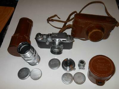RARE 1940s CANON II B RANGEFINDER CAMERA OUTFIT W/ 35 50 AND 135MM SERENAR LENS