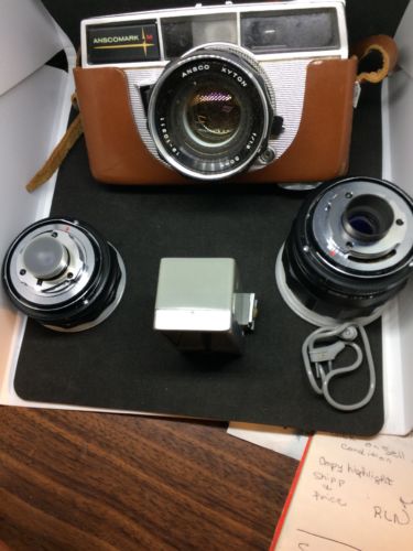 1960s Anscomark M Ansco 35mm RF Camera - with interchanges Lens w/ Leather case