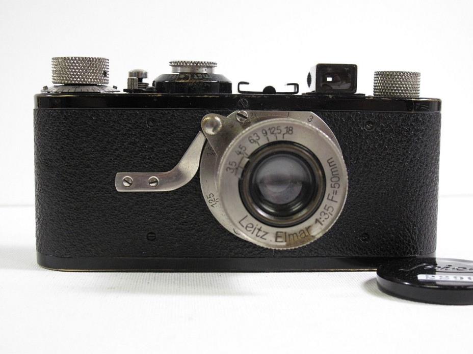 Leitz Leica 1A with 50mm f3.5 Elmar 5 digit serial number Nickel plated w cap