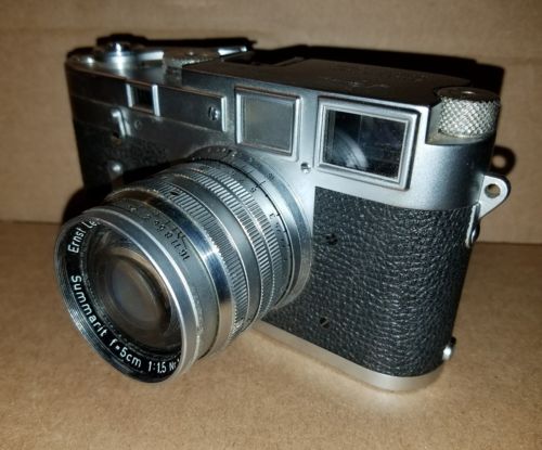 55' Leica M3 Summarit 1:1.5 Lens 50mm Film Camera w/Case & Import Card #747123