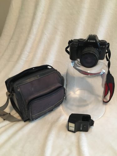 Canon EF-M Camera With 35-80mm Lens Flash Speedlite 188A Unsure If Works Parts