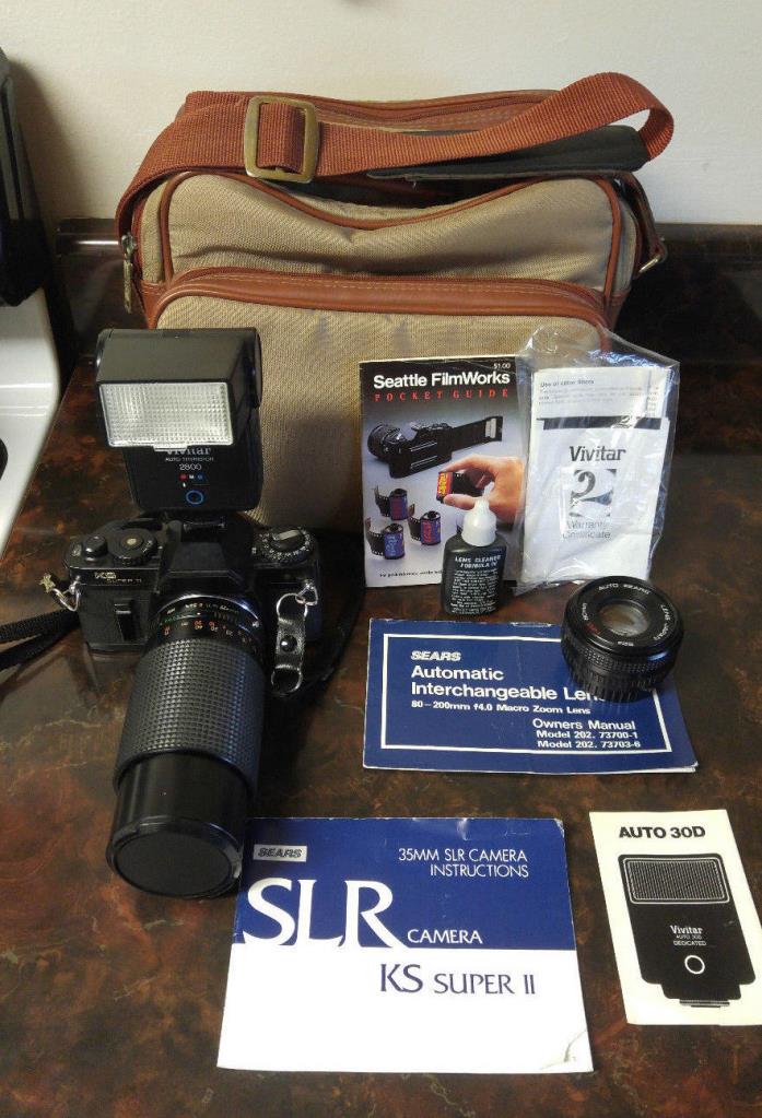 Vintage Sears KS Super II 35MM SLR Camera Bundle-Excellent Condition!