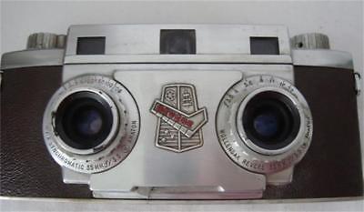 1950's Vintage REVERE 35mm STEREO 33 Camera f3.5 Amaton Lens with Leather Case
