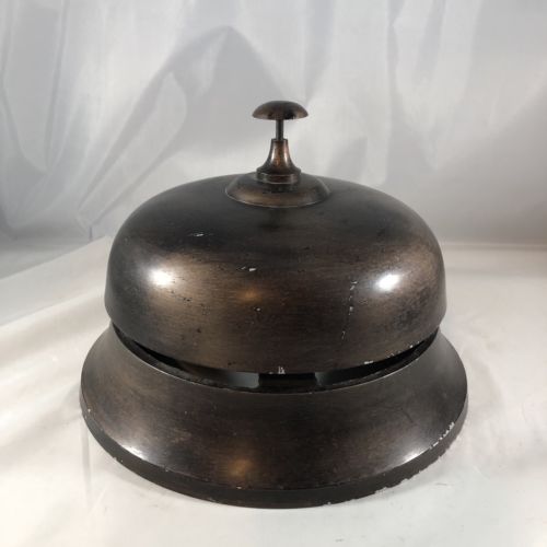 Vtg Counter Hotel Store Call Desk Counter Bell 1 Hit Pull Type Large 9