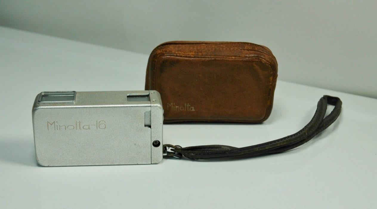 CAMERA VINTAGE MINOLTA 16 MINI SPY CASE 2 LENS FILTERS #157719 ROKKOR LENS EKTA