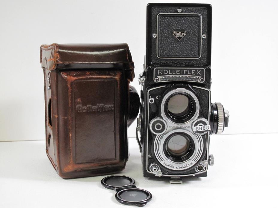 ROLLEIFLEX F 80MM F3.5  PLANAR F TLR CAMERA- CASE&CAP 9 OF 10 CONDITION