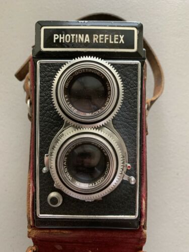 Antique Vintage Camera Photina Reflex Photavit TLR With Leather Case
