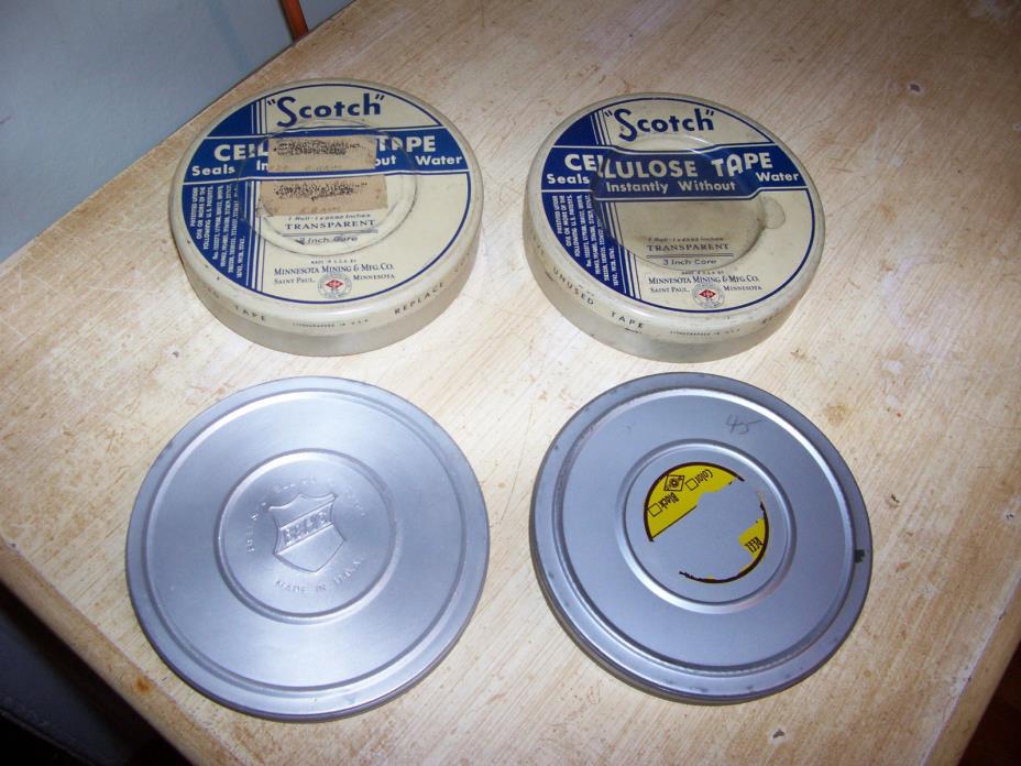 4 VINTAGE 8mm? FILM REELS [2 MARKED BOSTON,2 UNMARKED]