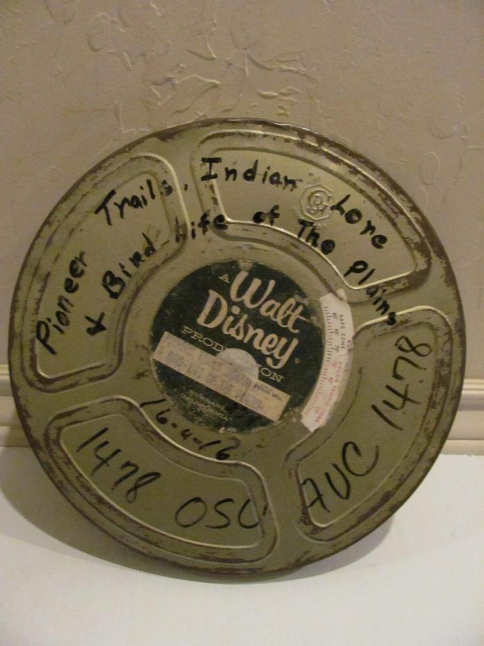 Vintage 16 mm Reel to Reel Film DISNEY PIONEER TRAILS INDIAN LORE Iin Metal Case