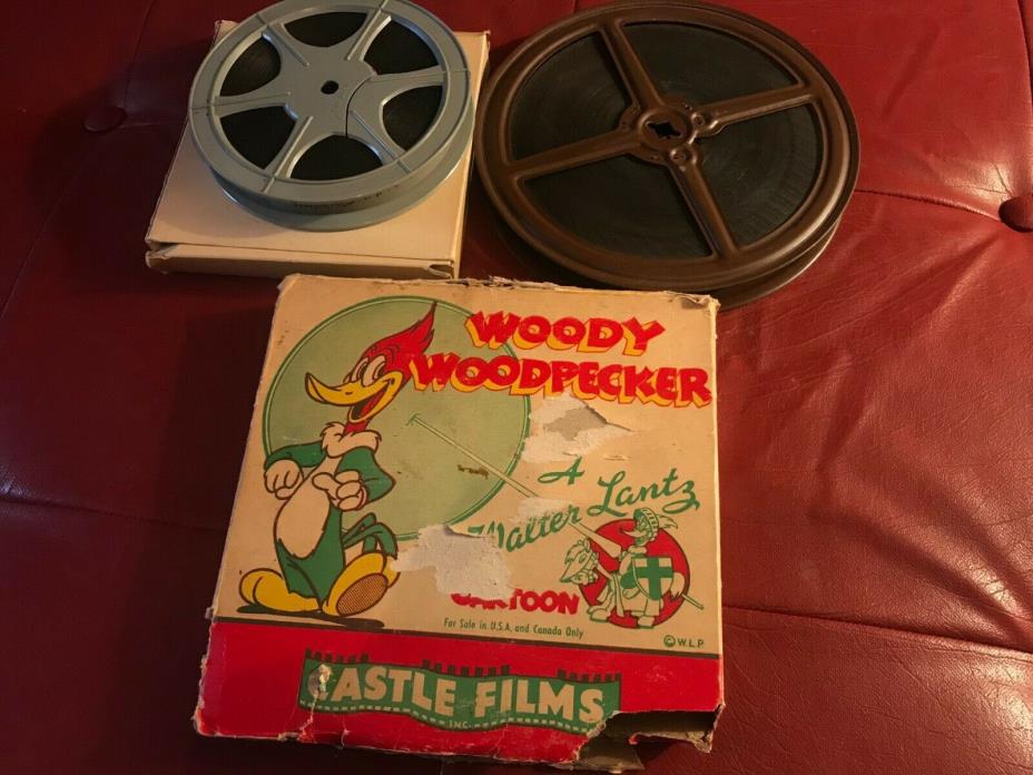 Lot of 3 Vintage 16mm Films - Woody Woodpecker Animal Athletes & Snow Valley Ski