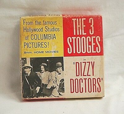 Vintage The 3 Stooges in Dizzy Doctors 8mm Film Reel Home Movie Columbia Picture