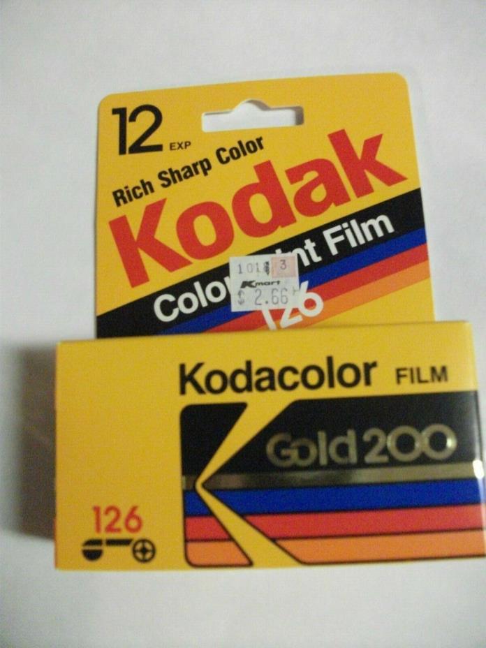 Kodak Kodacolor 126 Gold 200 film 12 exposure expired 1990 sealed pack