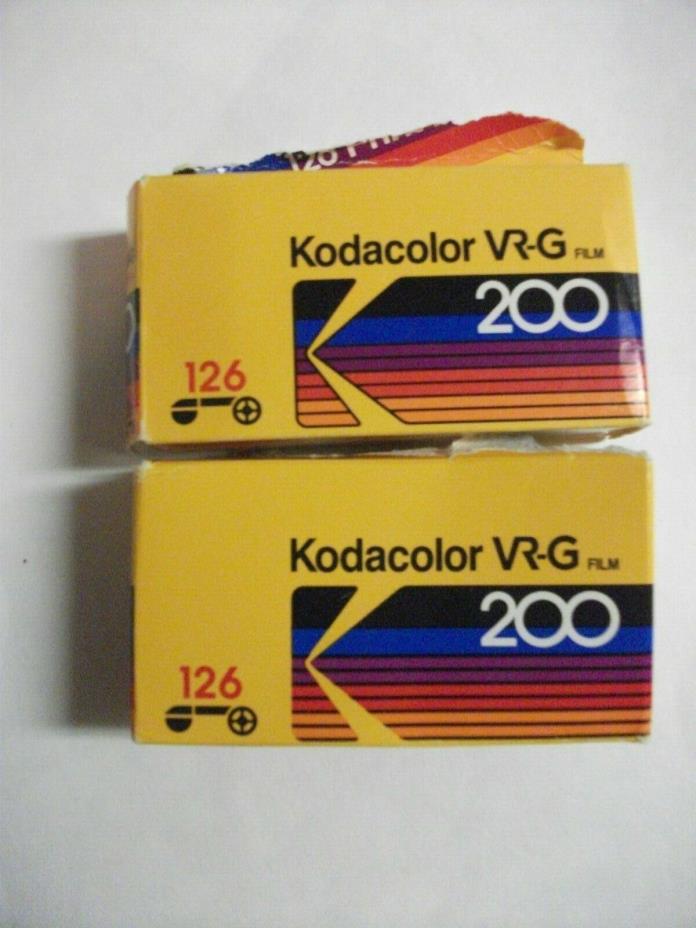 Two Kodak Kodacolor 126 VRG film 48 exposure expired 1989 sealed pack