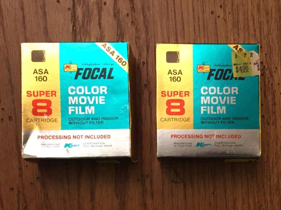 (2) KMart Focal ASA Super 8 Color Movie Film - Expired 1983