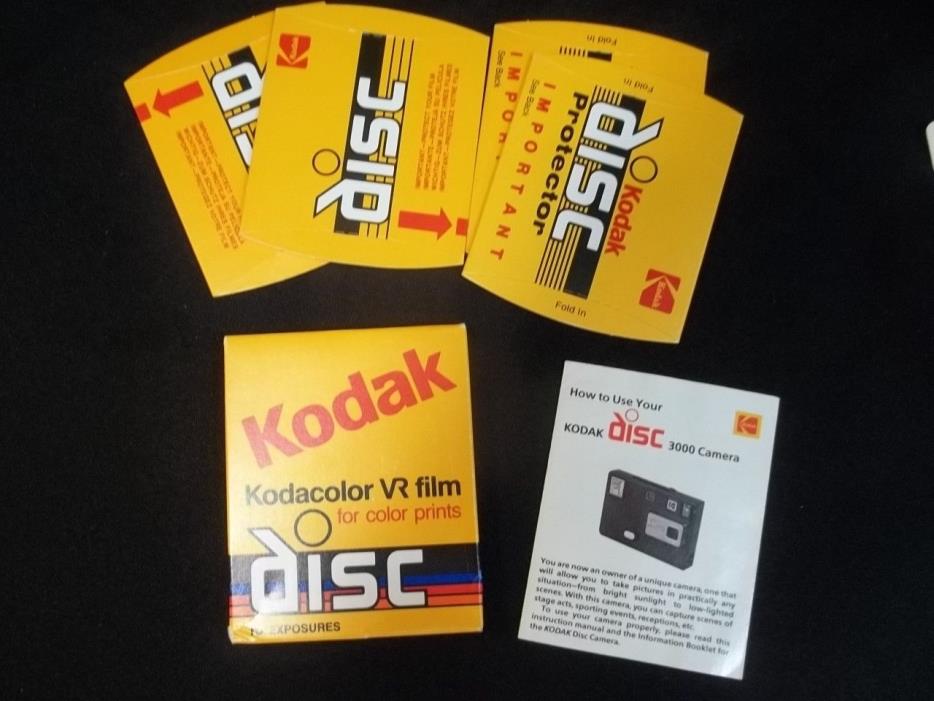 Kodak VR Film Disc 15 Exposures Expired 7/1990 For Color Prints Plus Protectors