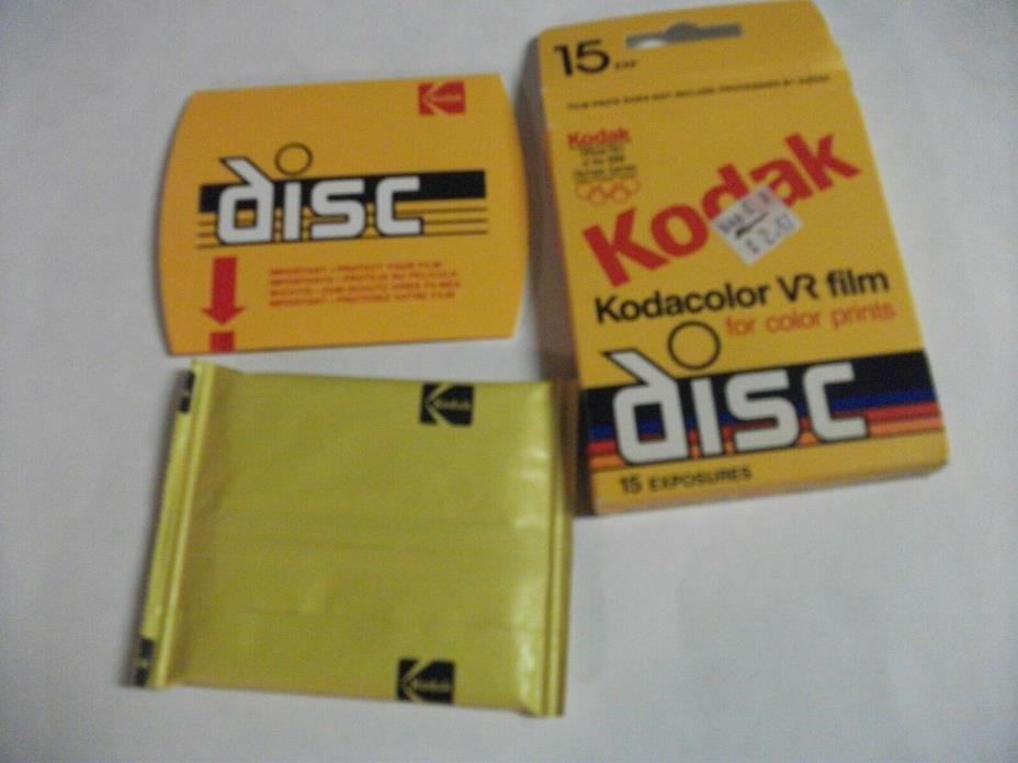 Kodak Kodacolor VR film  disc 15 exposure expired 1990 sealed pack