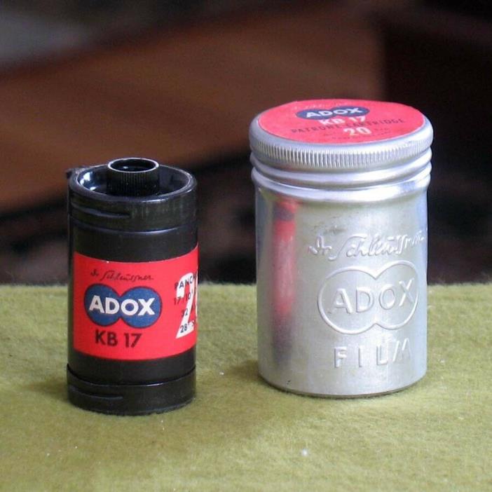 Vintage ADOX KB 17 20 Exposure Film and ADOX Film Canister Made in Germany