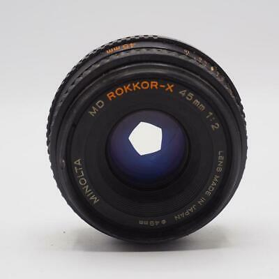 Vintage Minolta MD Rokkor-X 45mm 1:2 MF Camera Lens