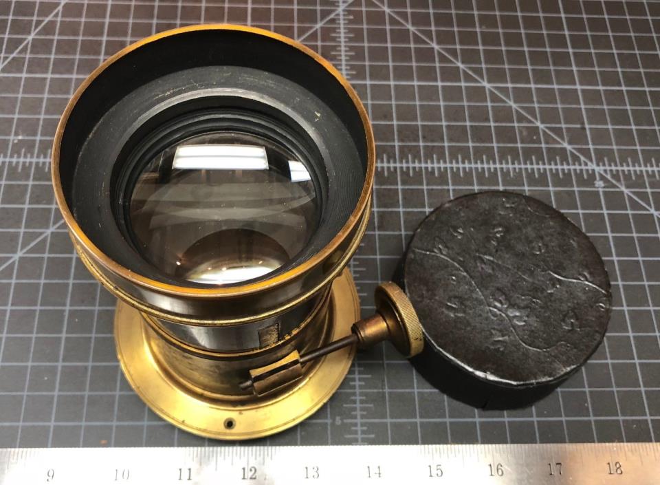 Vintage large format Brass Lens, Petzval  11