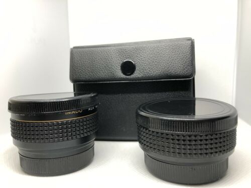 Vintage set of 2 Imado Aux Telephoto lens case 2M Wide Angle 1.3M AF35M II