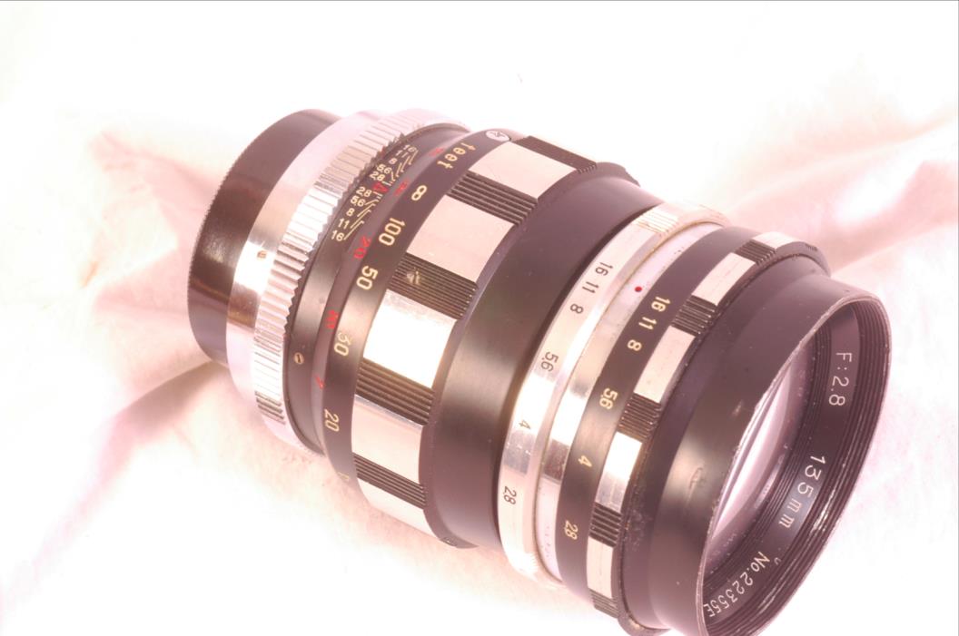 Spectra Coligon 135mm 2.8 screw mount lens vintage zebra photo lens as is